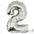 Шар (32''/81 см) Цифра, 2, Серебро