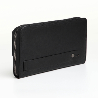 Портмоне-клатч мужской "Гранд" на молнии, цвет чёрный