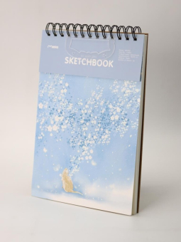Скетчбук (B5) "Dreamy cat", blue (18*25) 30 л. 130 г/м