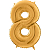 Шар (40"/ 102 см) Цифра, 8, Золото