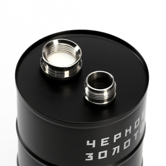 Фляжка для алкоголя 750 мл, «Черное золото», нержавеющая сталь, подарочная, 25 oz
