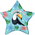 Шар (21''/53 см) Звезда, С Днем Рождения! Милый тукан, Бирюзовый