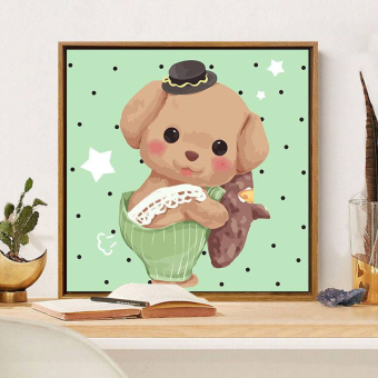 Алмазная мозаика на подрамнике "Милый мишка", 20*20 см