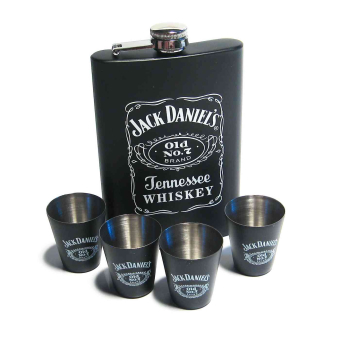 Набор фляжка и стопки Jack Daniels черный