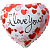 Шар (18"/46 см) Сердце, Я Люблю Тебя. Сердечки, Белый