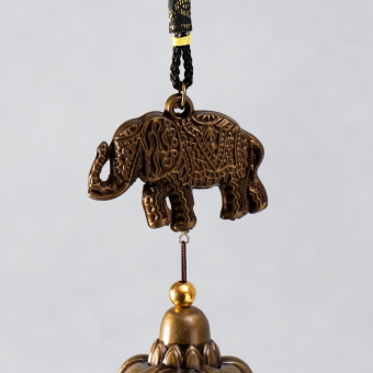 Китайские колокольчики Музыка ветра металл, пластик "Слон" 5 колокольчиков 42 см, музыкальная подвеска
