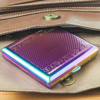 Портсигар металлический квадратный Хамелеон