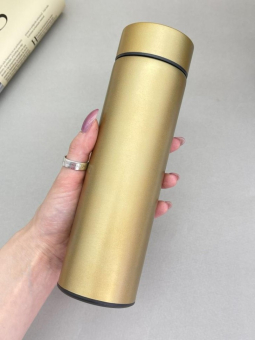 Термос с датчиком температуры «Metallic», gold (500 ml)
