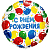 Шар (18''/46 см) Круг, С Днем Рождения! Разноцветные шары