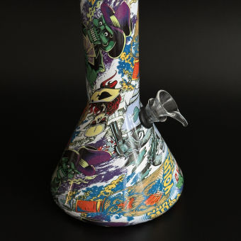 Бонг 25 см стеклянный Расписной Казино GLA-023-2