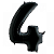 Шар (40"/102см) Цифра, 4, Черный