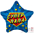 Шар (19''/48 см) Звезда, Супер Папа, синий