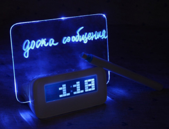 Часы будильник с дисплеем для записей