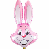 Шар (35''/89 см) Фигура, Заяц, Розовый