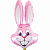 Шар (35''/89 см) Фигура, Заяц, Розовый