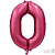 Шар (34''/86 см) Цифра, 0, Бордовый, Сатин