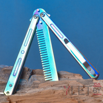 Нож бабочка тренировочный с расческой Хамелеон TT-903