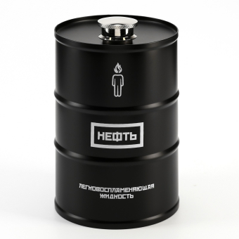 Фляжка для алкоголя 750 мл, «Нефть», нержавеющая сталь, подарочная, 25 oz