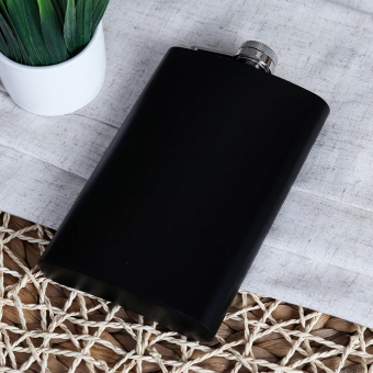 Фляжка "Black", нержавеющая сталь, черная, 240 мл