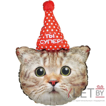 Шар (32''/81 см) Фигура, Котенок в колпачке