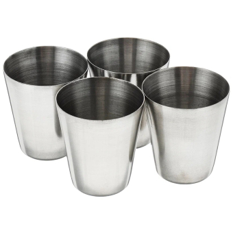 Набор стопок в черном футляре 4 шт, 150 мл, сталь