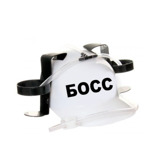 Каска под банки "БОСС" белая 