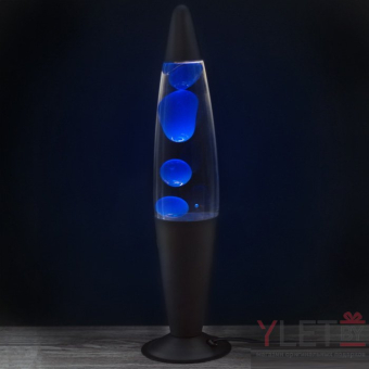 Лава лампа в черном корпусе 42 см Синяя