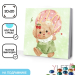 Алмазная мозаика на подрамнике "Мишка с пончиком", 20*20 см