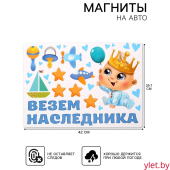 Набор магнитов на авто «Везем наследника!», на выписку