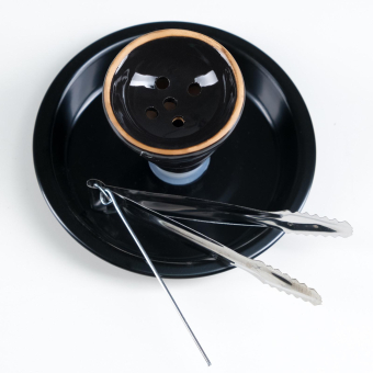 Кальян Black Tower, 53 см, 1 трубка, черный