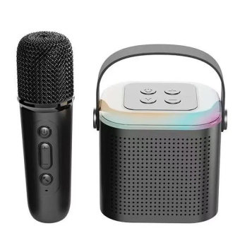 Портативная колонка караоке с микрофоном Черная