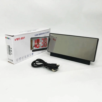 Часы-будильник зеркальные VST-897Y (белые цифры)