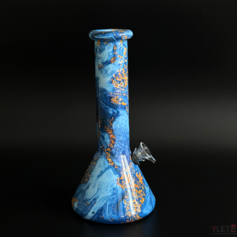 Бонг 25 см стеклянный Расписной Океан GLA-023-2