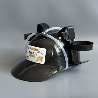 Каска под банки черная "Делу время, а пиво щас"