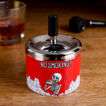 Пепельница для дома бездымная "No Smoking", для сигарет и стиков, 12.5 х 9 см