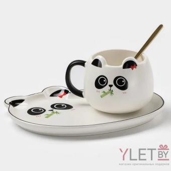 Кружка с блюдцем "Панда"