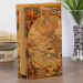 Сейф книга кожа Старинные карты мира 17х11х5 см