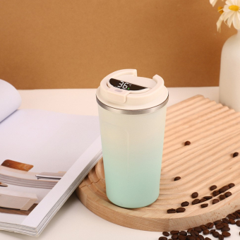 Термокружка с датчиком температуры "Сoffee gradient", blue (510 ml)
