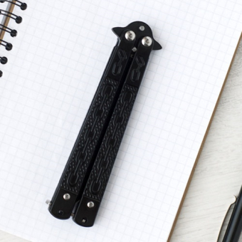 Нож складной Бабочка черный Цепь