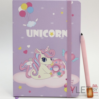 Блокнот (А5) "Unicorn on the cloud", purple (14.5*21)