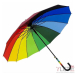 Зонт трость Радуга с разноцветной ручкой