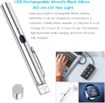Фонарь ультрафиолетовый ZK-2021 (от USB) с магнитом