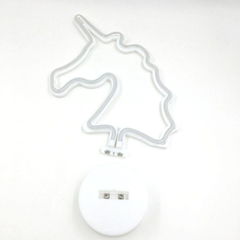 Светильник неоновый Голова единорога окантовка С ДЕФЕКТОМ