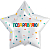 Шар (21''/53 см) Звезда, Поздравляю! Разноцветное конфетти и звездочки, Белый
