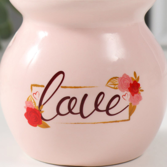 Аромалампа керамика "Любовь" розовая 7,2х7,2х7,8 см