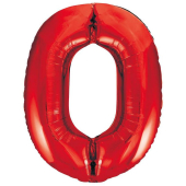 Шар (40"/102 см) Цифра, 0, Красный