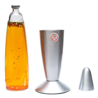 Лава лампа с блестками в сером корпусе 42 см Желтая