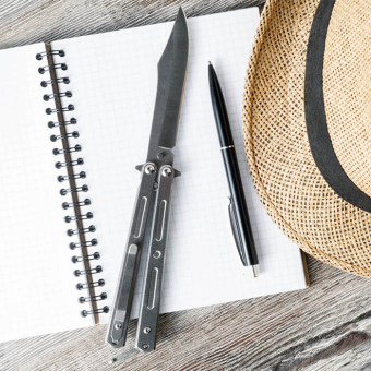 Нож складной Бабочка Серебро