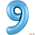 Шар (40''/102 см) Цифра, 9 Slim, Голубой