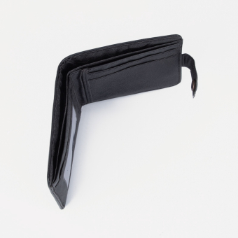 Портмоне мужское "Лорд" на кнопке, отдел для купюр, для карт, цвет чёрный